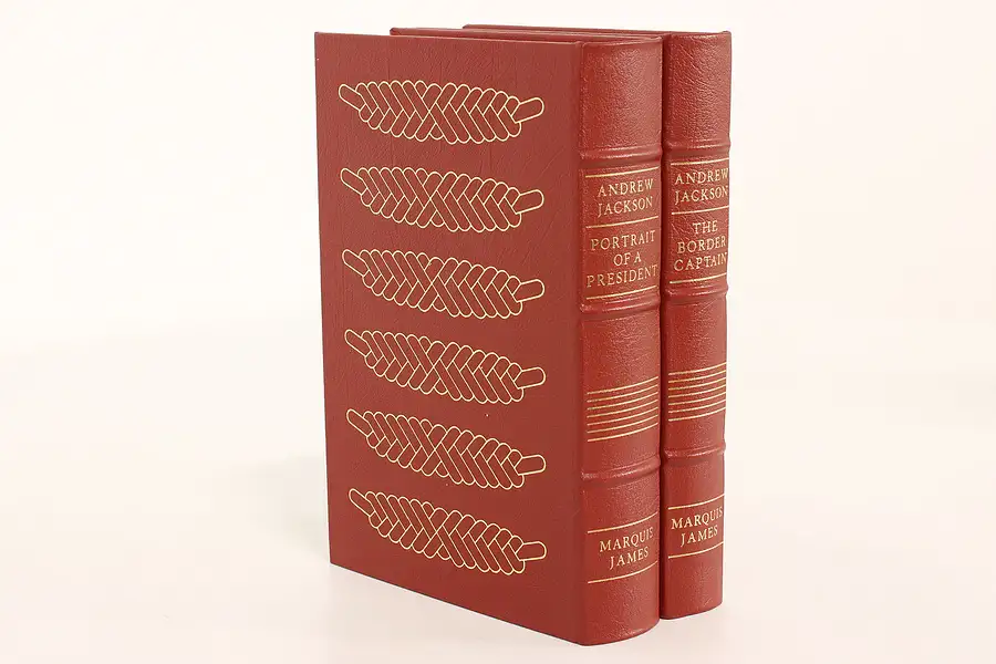 Main image of Easton Pair of President Andrew Jackson Leatherbound Gold Tooled Books