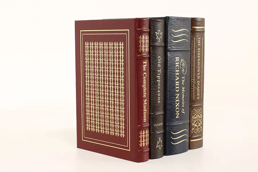 Main image of Easton Set of 4 American President Leather & Gold Tooled Books, Madison