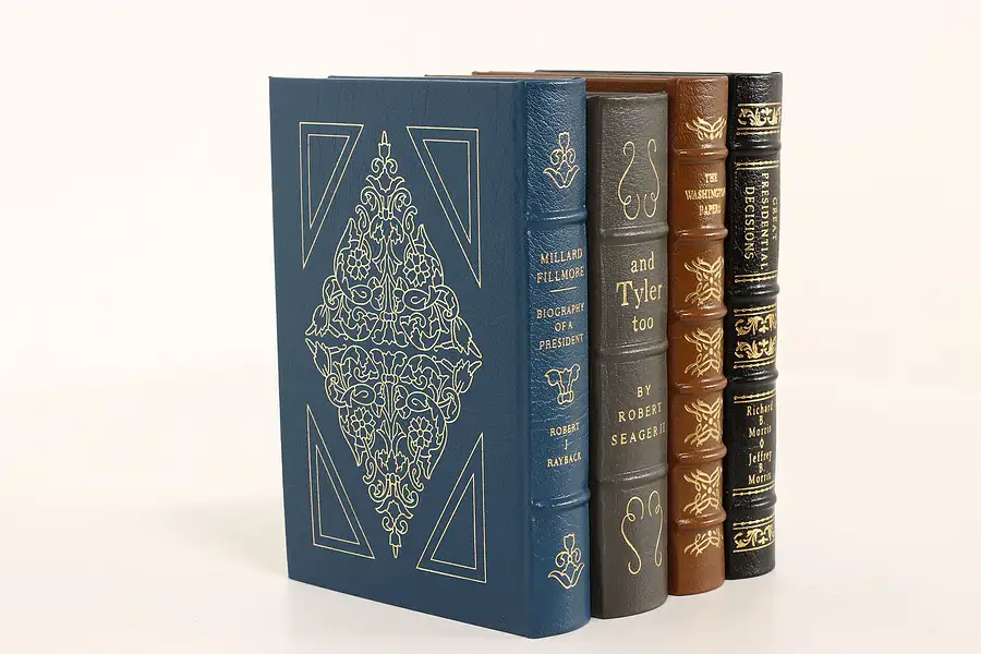 Main image of Easton Set of 4 American President Leather Gold Tooled Books, Washington