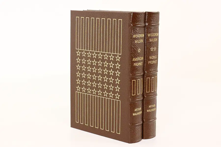 Main image of Easton Pair of President Woodrow Wilson Leatherbound Gold Tooled Books