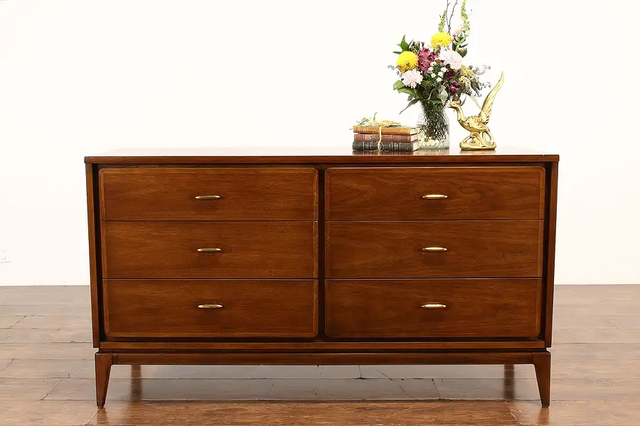 Main image of Midcentury Modern Vintage Walnut Dresser or Chest, TV Console Kent Coffey