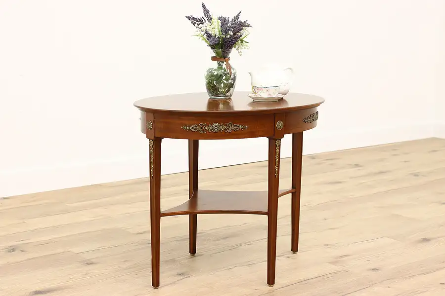 Main image of Classical Vintage Oval Mahogany & Marquetry Coffee Table