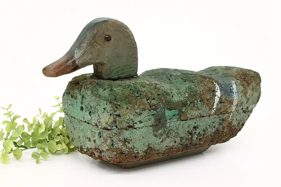 Main image of Farmhouse Carved Folk Art Vintage Duck Decoy Cork Sculpture