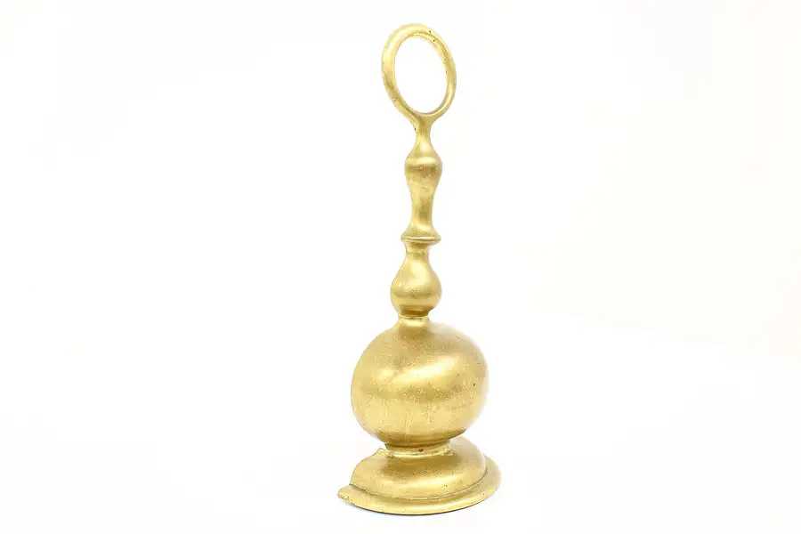 Main image of Victorian Antique Brass & Iron Door Stop, Ring Handle