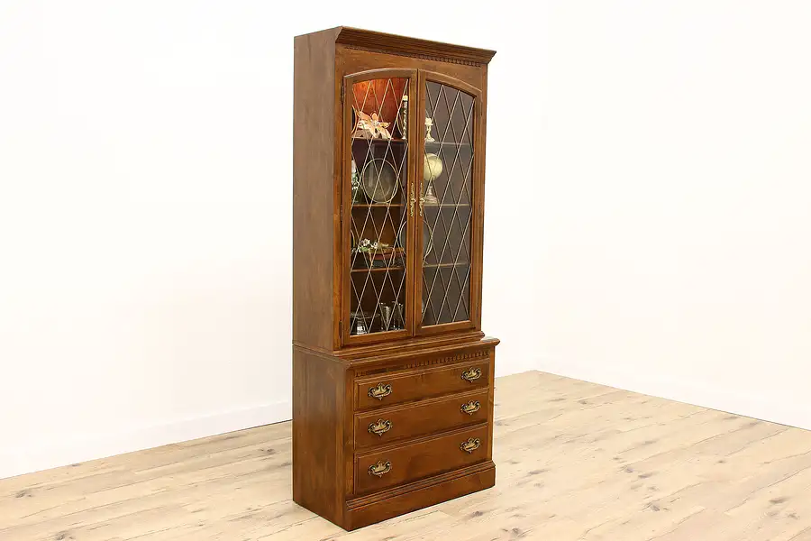 Main image of Traditional Vintage 4 Door Bookcase China or Curio Cabinet, Ethan Allen