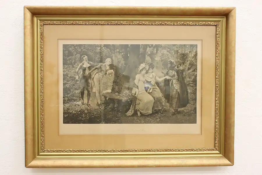 Main image of Love and War Antique Victorian Engraving after Glindoni 42.5"