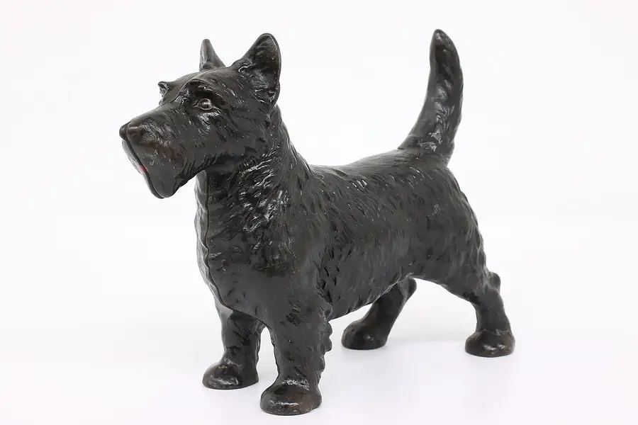 Main image of Farmhouse Antique Cast Iron Painted Scottish Terrier Dog Door Stop