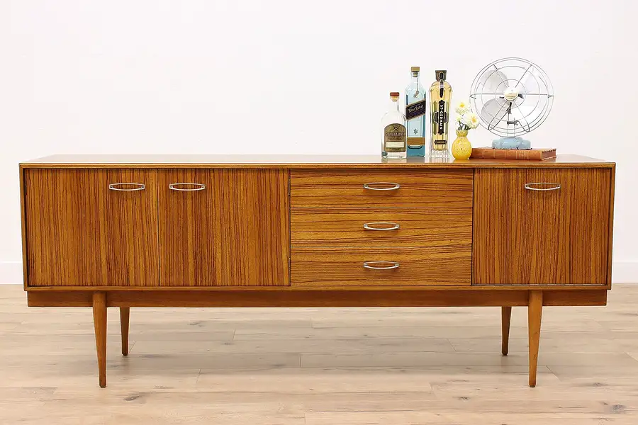 Main image of Midcentury Modern Vintage Teak Credenza, Sideboard, Bar, or TV Console