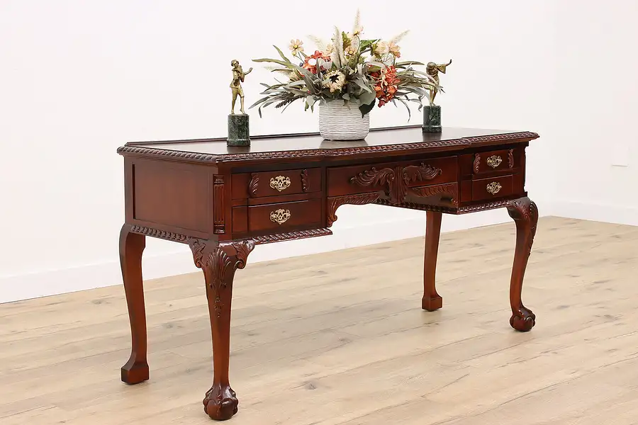 Main image of Georgian Design Vintage Mahogany Desk, Server or Console