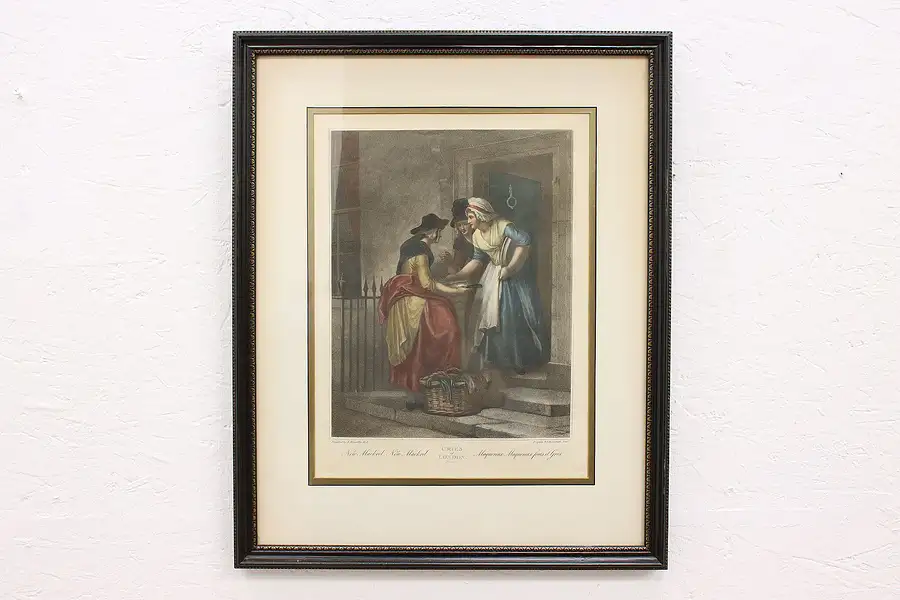 Main image of Cries of London New Mackerel Antique 1800s Etching Wheatley, 24"