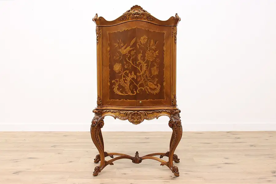 Main image of Renaissance Antique Marquetry Collector Chest or Jewelry Cabinet, Desk