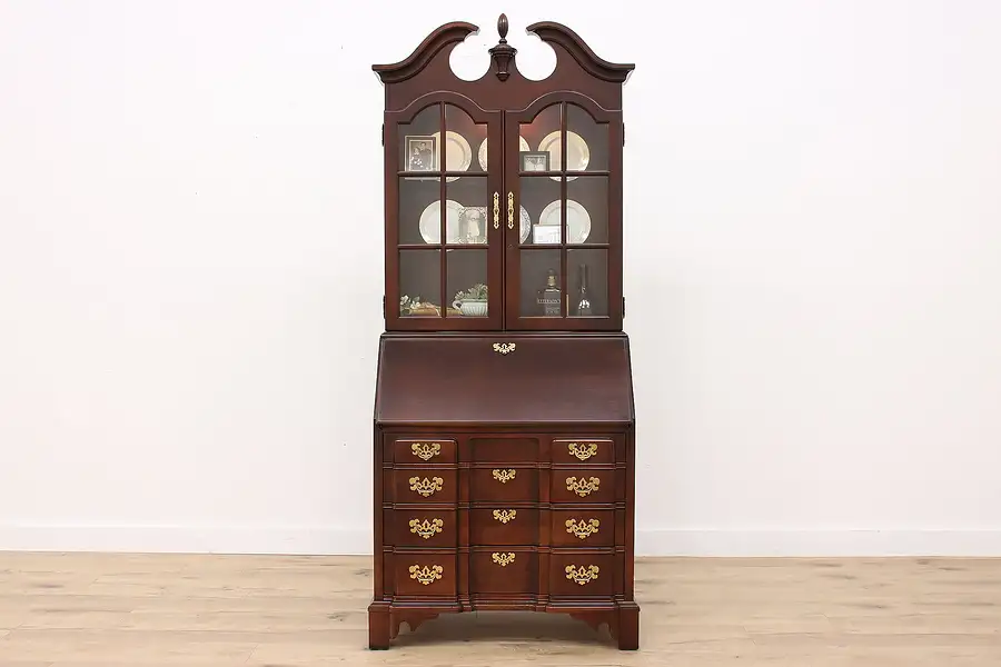 Main image of Traditional Georgian Vintage Cherry Secretary Desk & Bookcase, Jasper