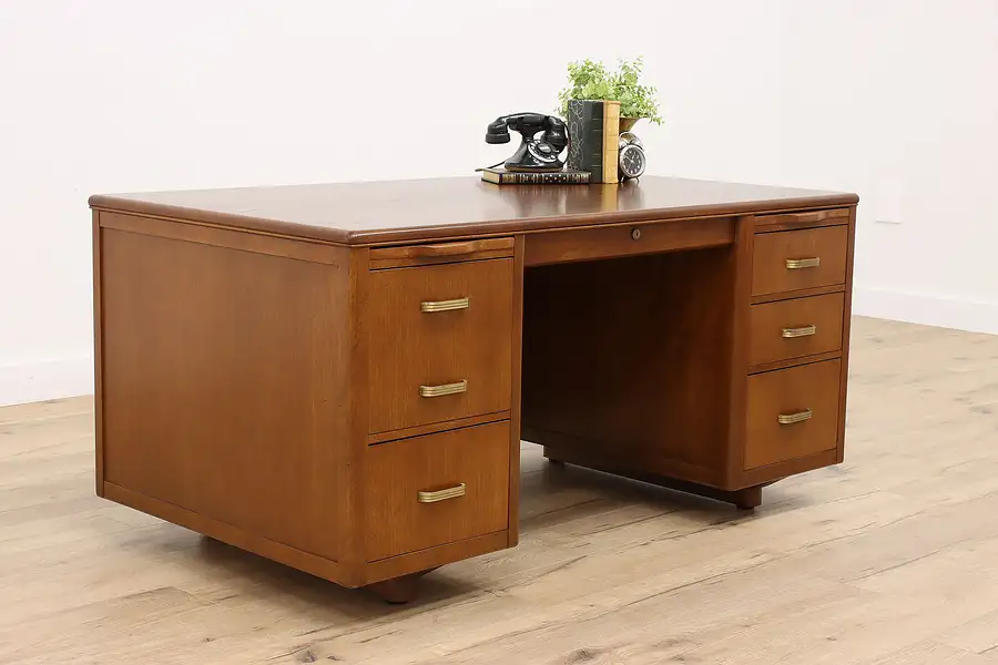 Main image of Midcentury Modern 1950s Vintage Walnut Office or Library Desk, Leopold