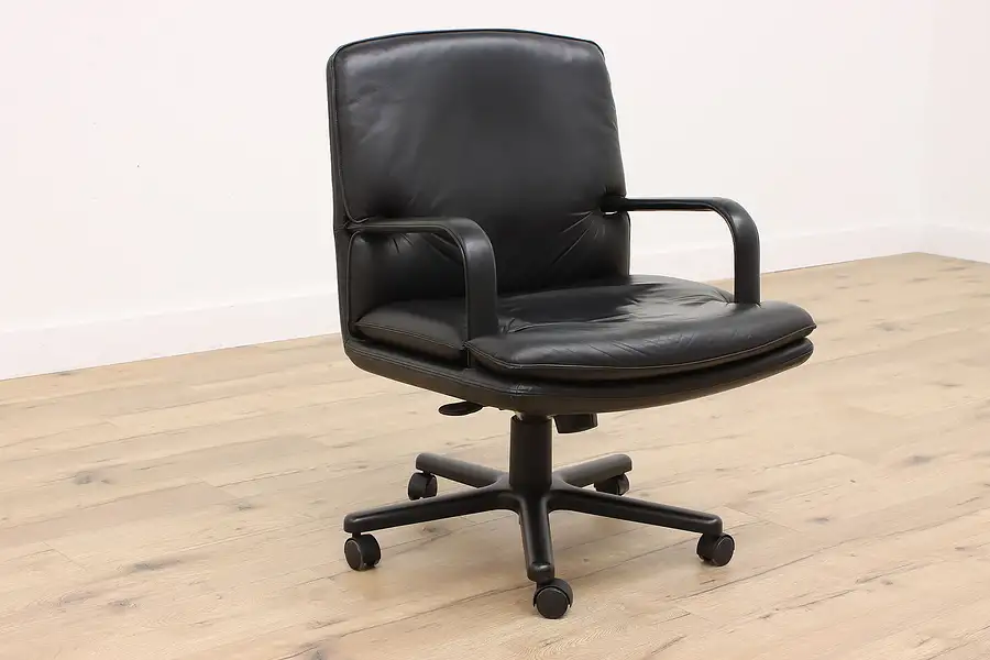 Main image of Vintage Leather Office Desk or Conference Chair, Geiger Brickel