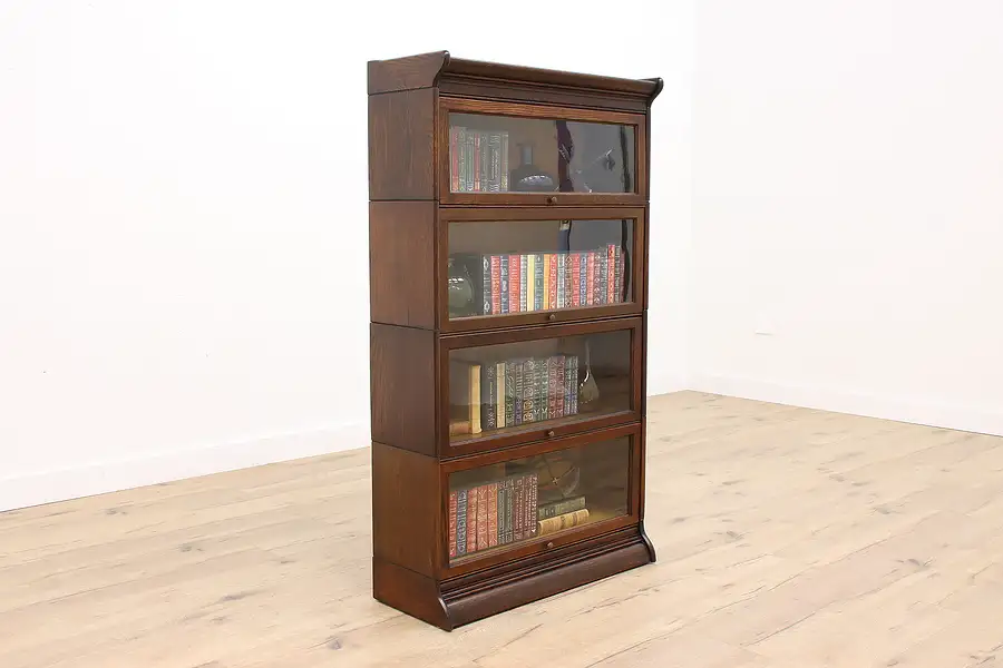 Main image of Oak Lawyer 4 Stack Antique Office, Library Bookcase, Gunn