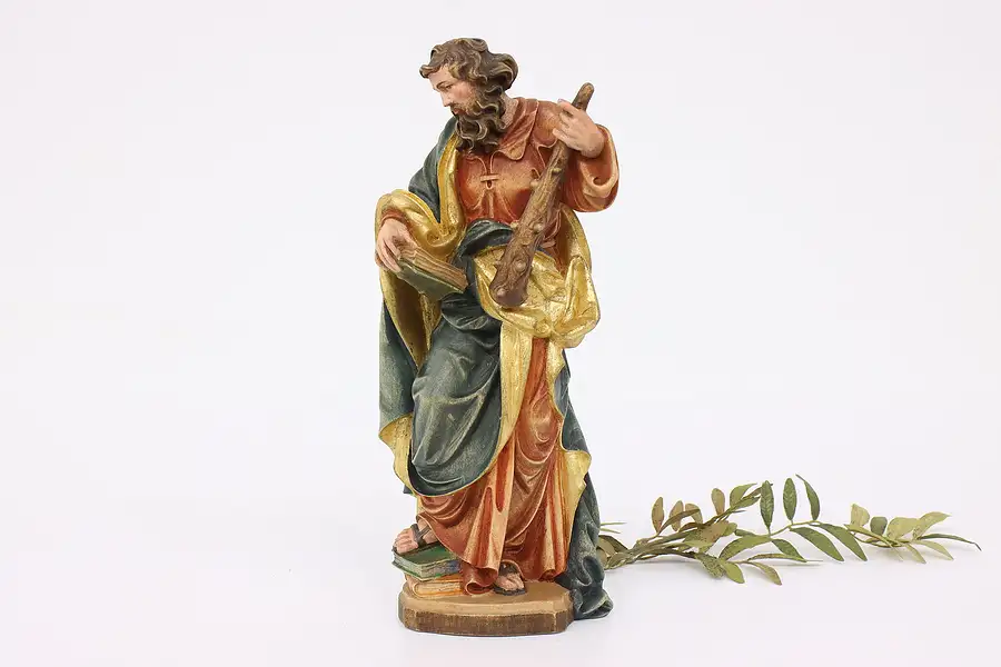 Main image of St. Jude Patron of Hopeless Causes Vintage Hand Carved Sculpture Staffler