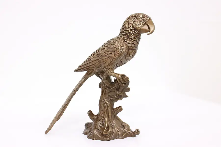 Main image of Farmhouse Statue Antique Bronze Parrot Sculpture signed Kauba