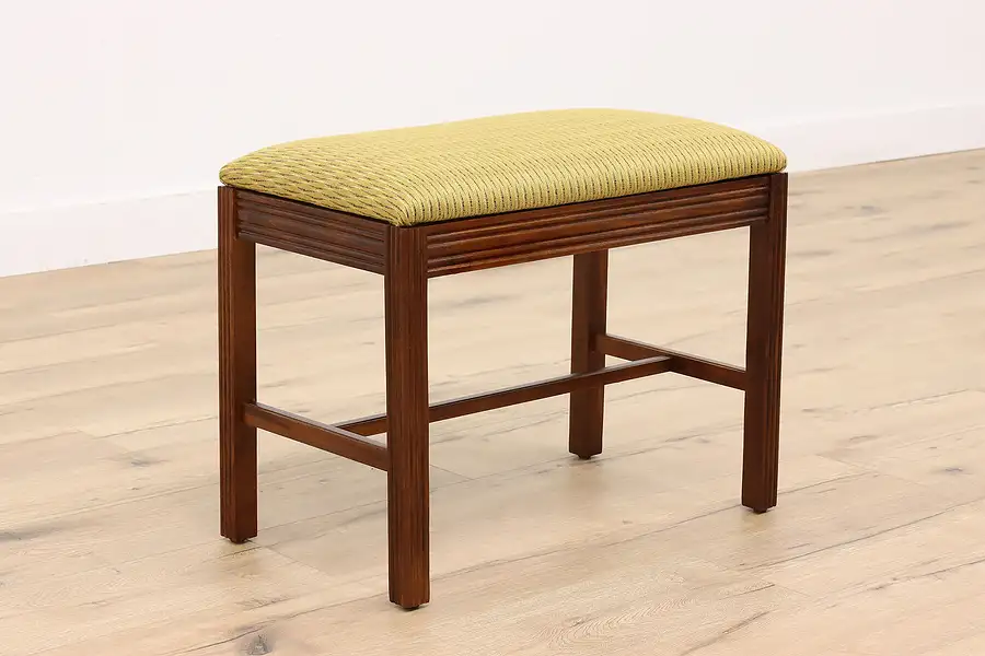 Main image of Art Deco Vintage Vanity Bench or Stool, New Upholstery