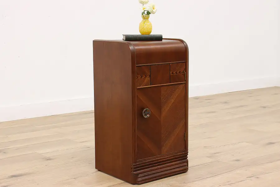 Main image of Art Deco Vintage Waterfall Nightstand or End Table