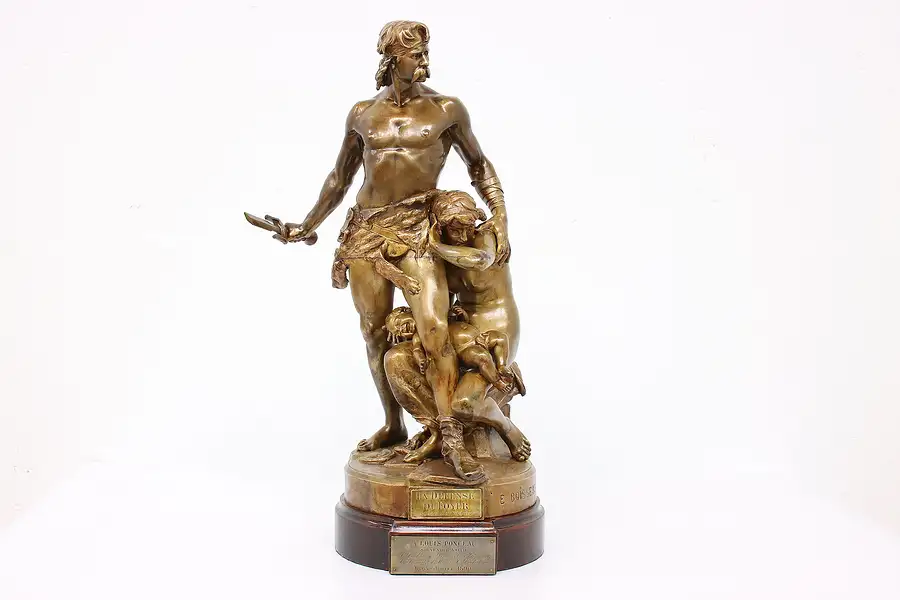 Main image of French Bronze Antique Warrior Sculpture "La Defense Du Foyer", Boisseau