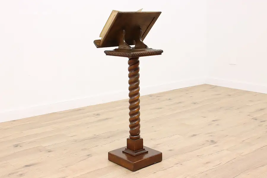 Main image of Victorian Antique Carved Oak Podium, Reception Desk or Bible Stand