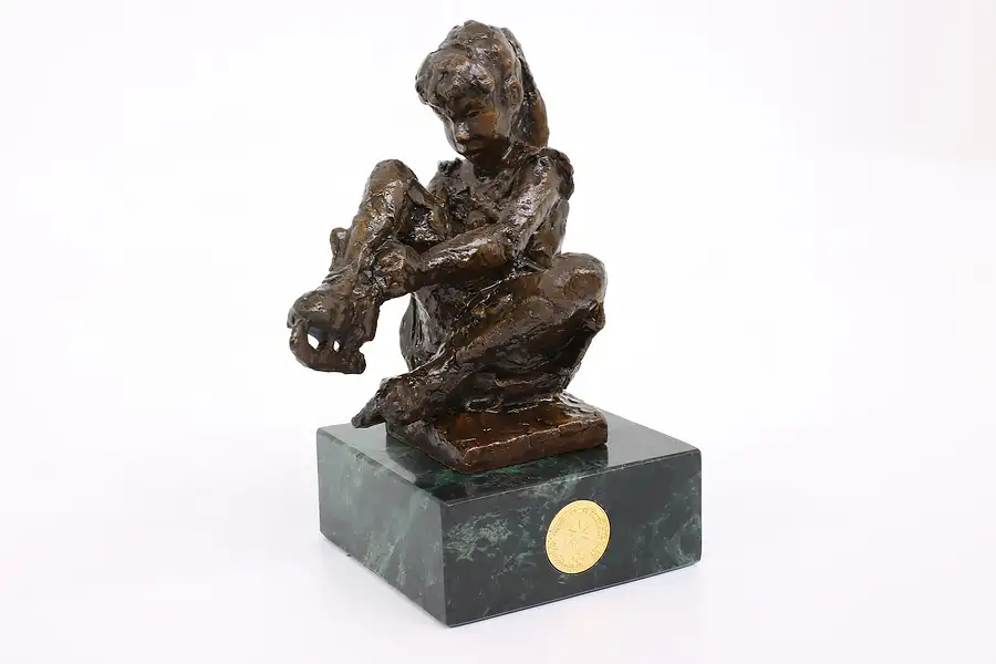 Main image of Bronze Vintage Young Girl Skating Sculpture Olympic Dreams Statue, Smith