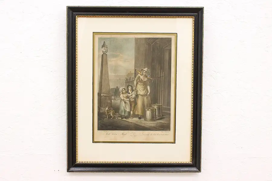 Main image of Cries of London Milk Below Maids Antique 1800s Etching Wheatley, 24"