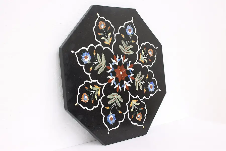 Main image of Pietra Dura Parchin Kari Vintage Octagon Granite Marquetry Table Top