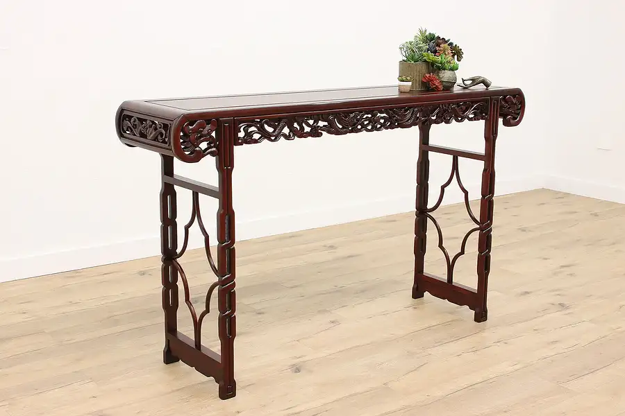 Main image of Chinese Traditional Vintage Altar, Sofa or Hall Console, Carved Dragons