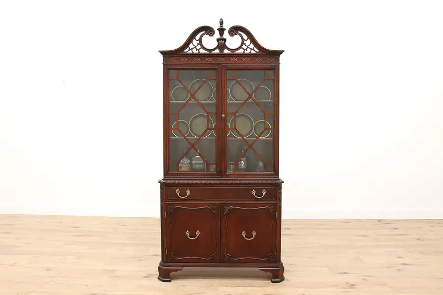 Main image of Georgian Design Vintage Mahogany China or Display Cabinet, Bernhardt