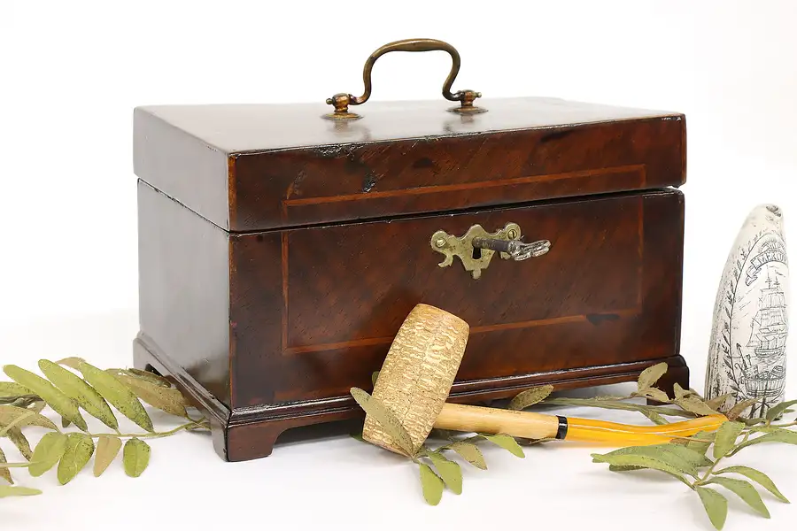 Main image of Victorian Antique English Tea Caddy, Jewelry or Keepsake Box