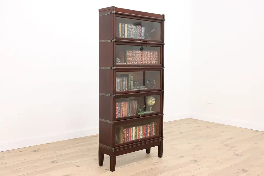 Main image of Arts & Crafts 5 Stack Antique Lawyer Office Bookcase, Globe Wernicke