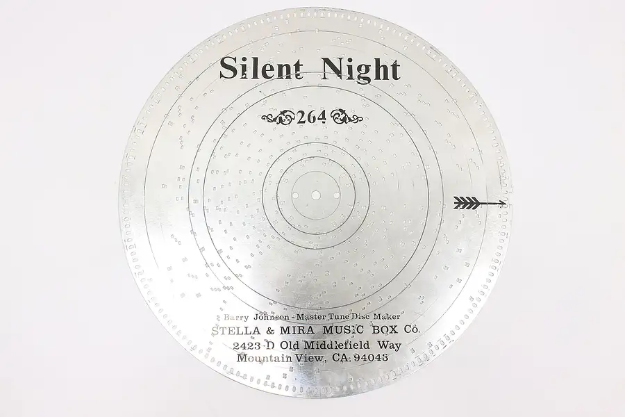 Main image of Stella Music Box Vintage 14" Christmas Disk "Silent Night"