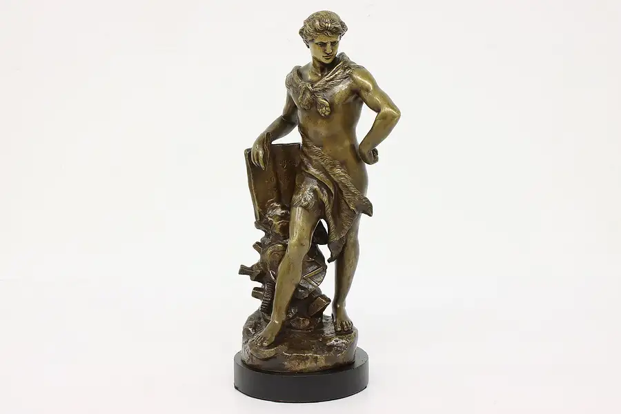 Main image of French Antique Bronze Finish Statue Science Sculpture, LeVasseur