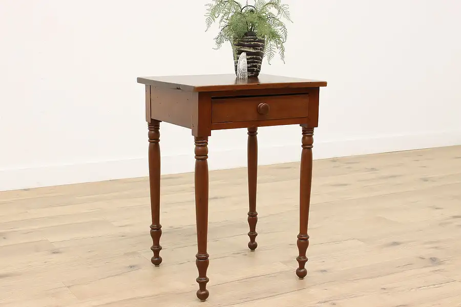 Main image of Sheraton Antique 1830s Walnut Farmhouse End or Lamp Table, Nightstand