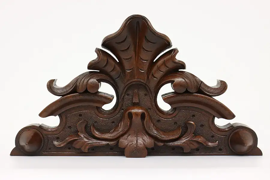 Main image of Renaissance Antique Architectural Salvage Carved Walnut Crest