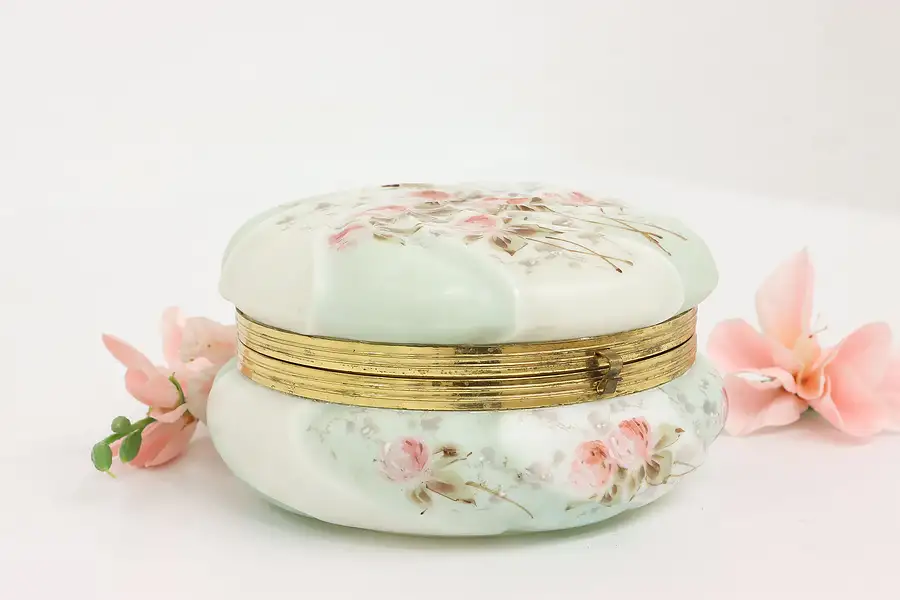 Main image of Victorian Antique Dresser, Jewelry or Keepsake Boudoir Jar, Wave Crest