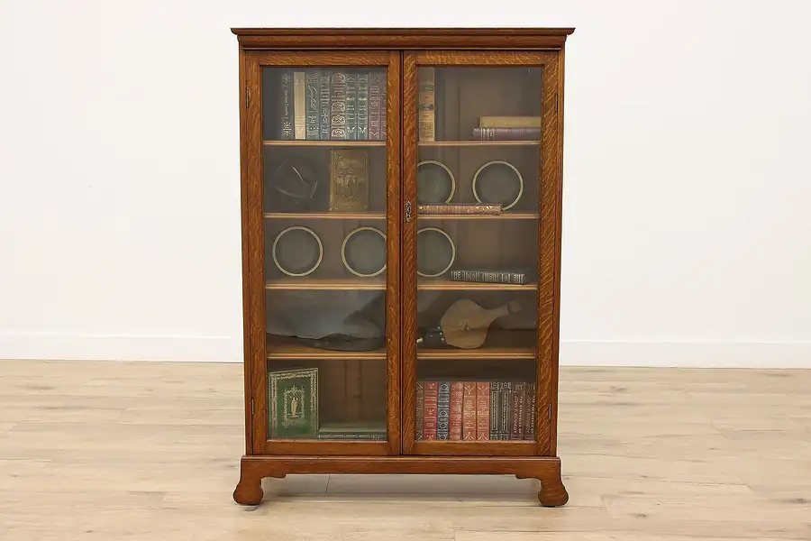 Main image of Traditional Oak Antique Office or Library Bookcase, Display Cabinet