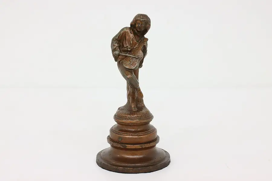 Main image of Victorian Sculpture Young Man Playing Violin Statue