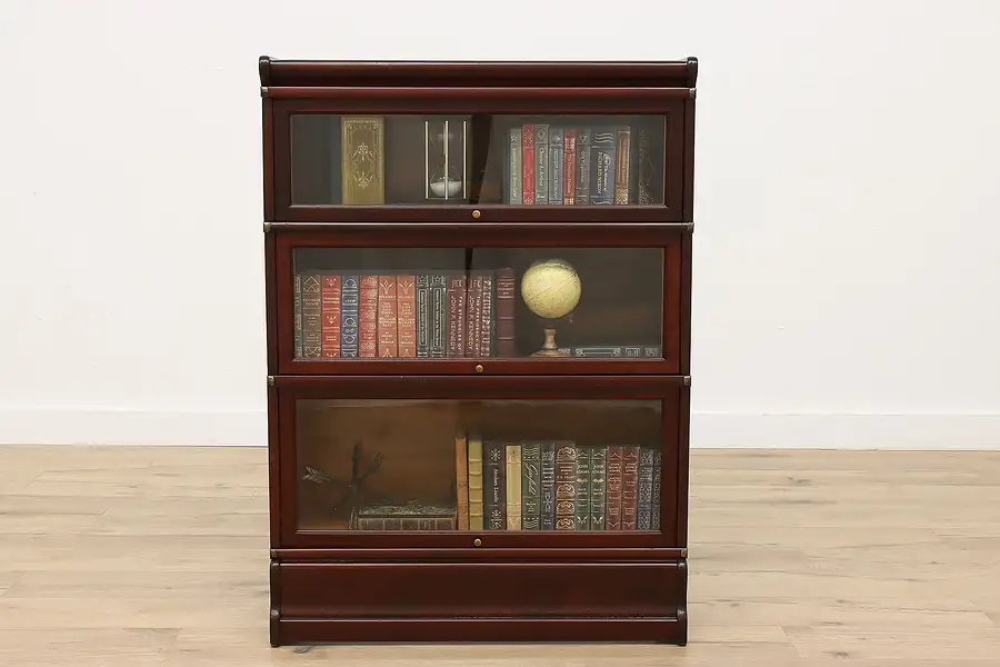 Main image of Lawyer Antique 3 Stack Mahogany Office or Library Bookcase, Bath Cabinet