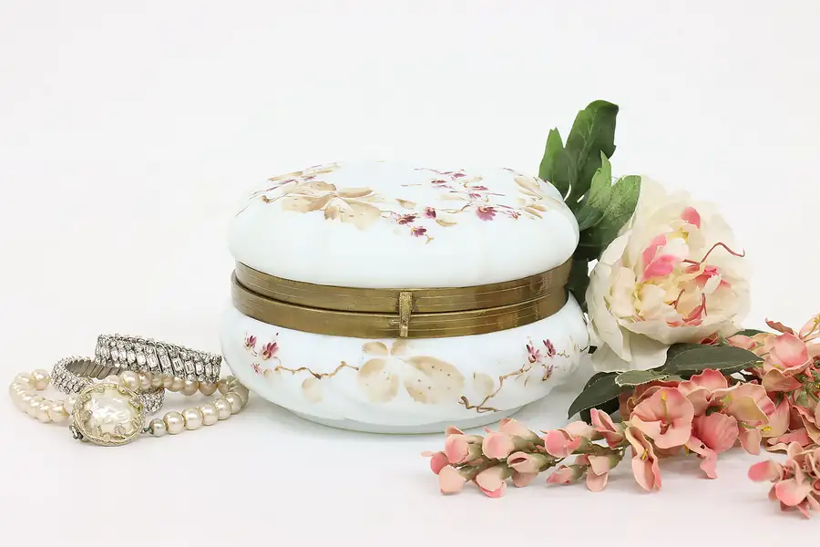 Main image of Victorian Antique Wave Crest Dresser, Jewelry or Keepsake Boudoir Jar