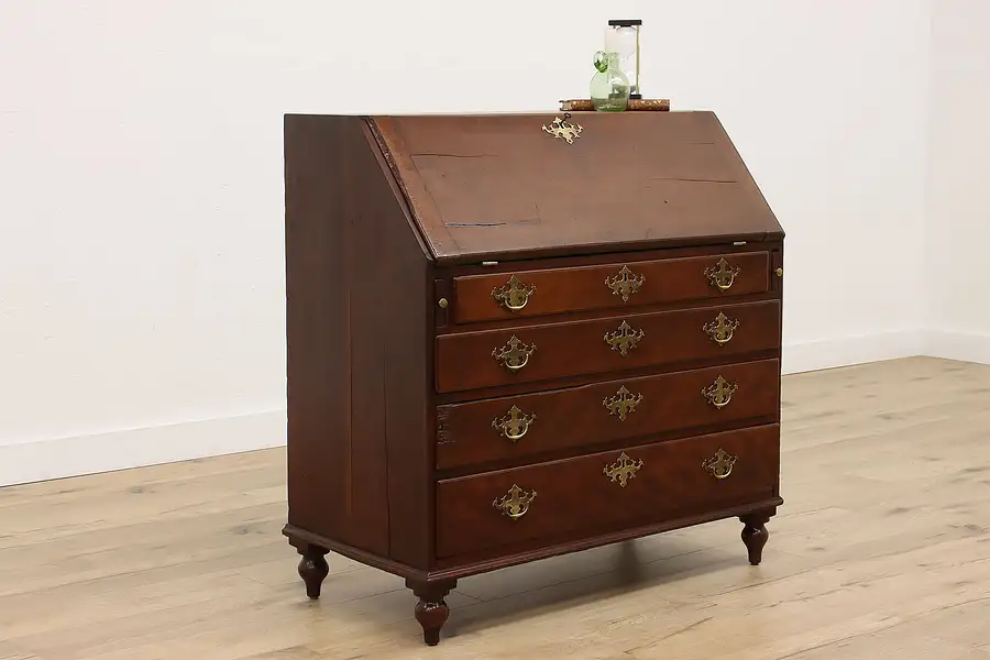 Main image of Georgian Antique 1760s Cherry Drop Front Secretary Desk