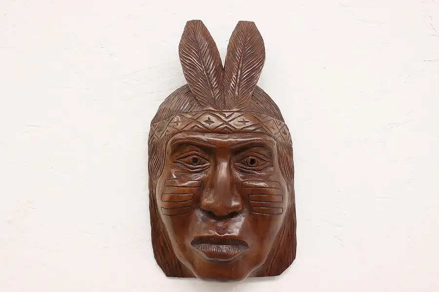 Main image of Bali Vintage Hand Carved Mahogany Traditional Ceremonial Mask