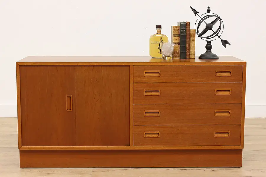 Main image of Midcentury Modern Danish Vintage Teak Credenza, Bar, or TV Console