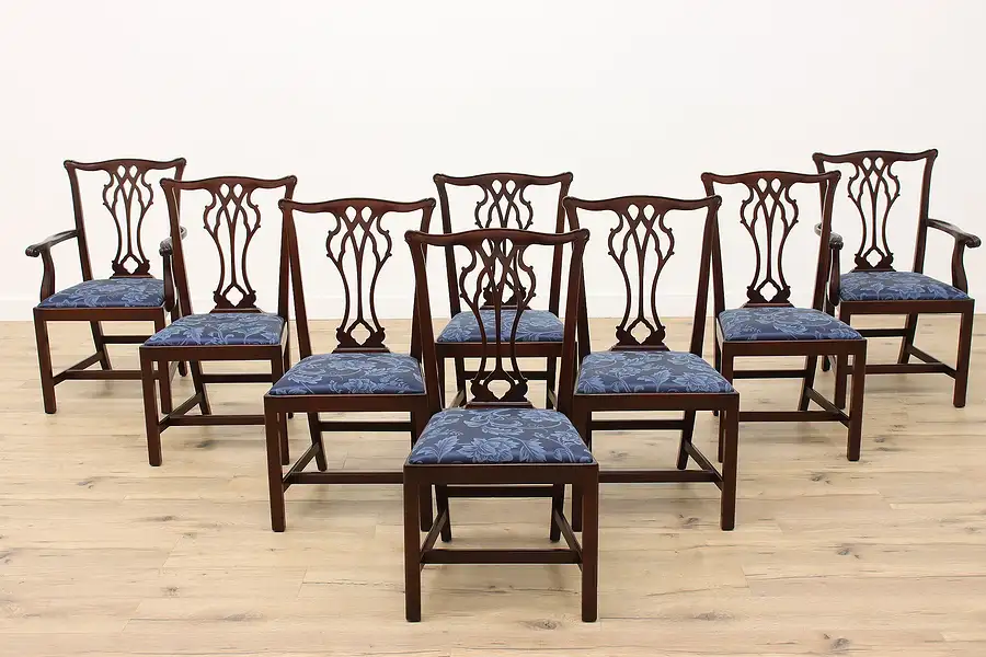 Main image of Set of 8 Georgian Design Vintage Mahogany Dining Chairs, Councill