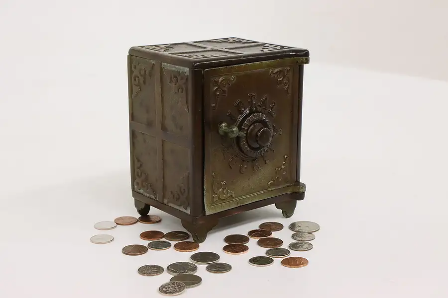 Main image of Cast Iron Antique Coin Bank, Combination Lock Safe, Ideal Security