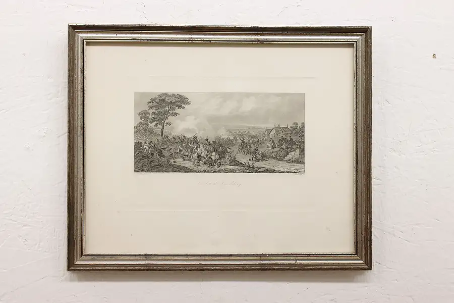 Main image of Napoleon Battle of Landsberg Antique Original Engraving, Louvre Stamp 16"