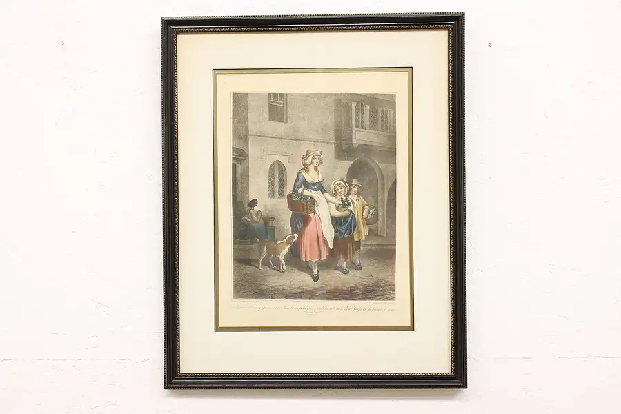 Main image of Cries of London Two Bunches a Penny Antique 1800s Etching Wheatley, 24"