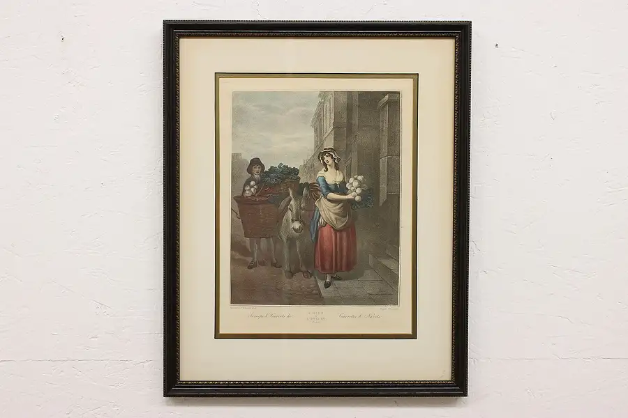 Main image of Cries of London Turnips & Carrots Antique 1800s Etching Wheatley, 24"