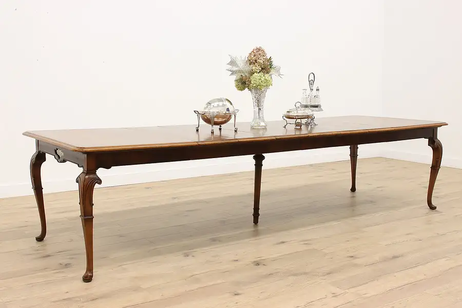 Main image of Georgian Design Antique Walnut Dining or Conference Table Extends 11'